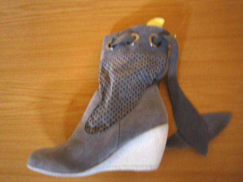 *City Essential* Micro Fiber Ladies Soft Ankle Boots with Laser Cut Patterns and Tie back! # 6