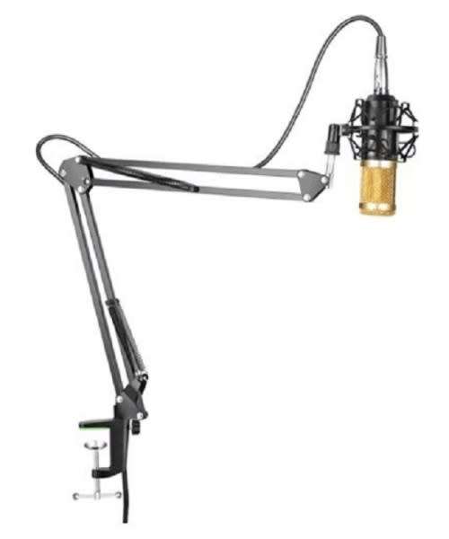 Microphone + Stand - 3.5mm Jack PC/Mobile Condenser Microphone with Desk Clamp Stand