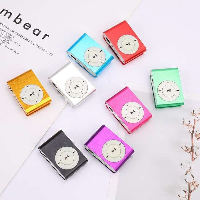 Mini MP3 Player, Bright Color MP3 Player with Clip Rechargeable 3.5mm