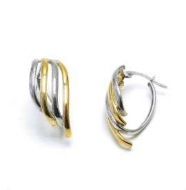 9ct Yellow and White Gold Stud Earrings