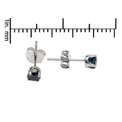 0.33ctw Natural Blue Diamond Earrings in 10K White Gold
