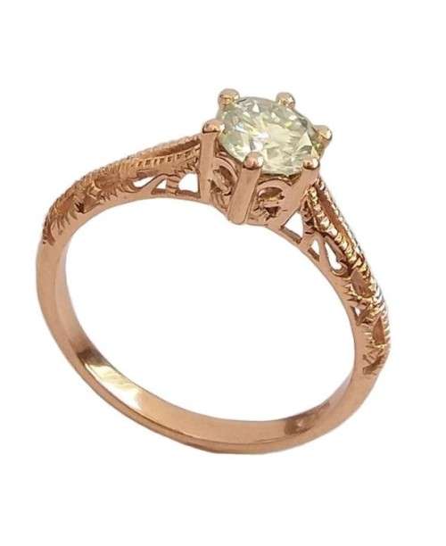 *CD DESIGNER JEWELRY* 0.82ct Moissanite Ring with Rose Gold Finish- 8.5