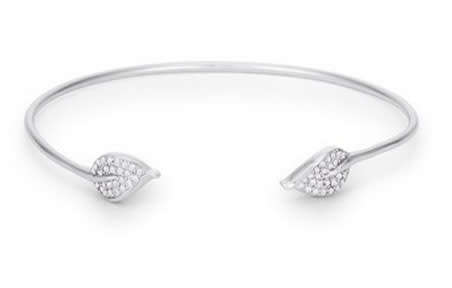 Leaf detail bracelet with Cubic Zirconia accents