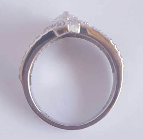 *CD DESIGNER JEWELRY* 3.2ctw Marquise CZ Halo Ring in Silver- Size 7.5