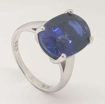 *CD DESIGNER JEWELRY* 10.11 ct Synhetic Sapphire Ring in 925 Sterling Silver