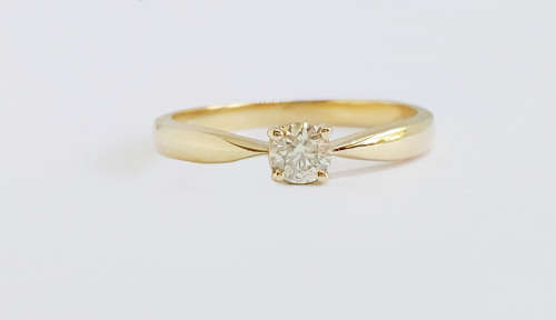 *CD DESIGNER JEWELRY* 0.30 ct Natural Diamond Solitaire Ring in 9K Yellow Gold