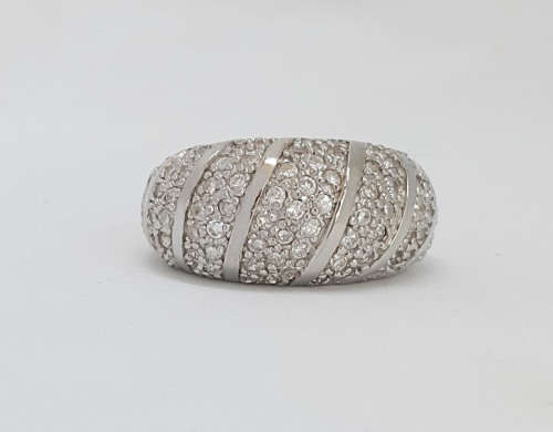 Cluster CZ Silver Ring- Size N, P