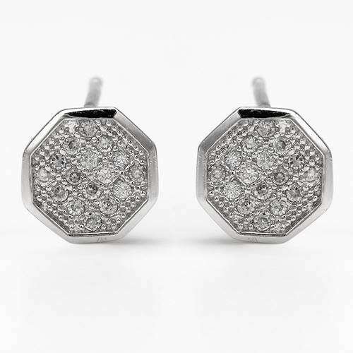 Cluster Set CZ Studs in Silver
