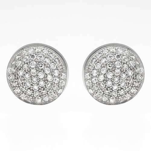 Cluster Set CZ Round Studs in Silver