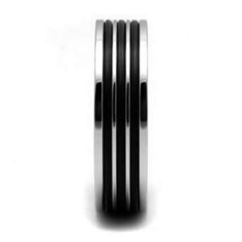 Two Tone 6mm Stainless Steel Band Size 7.75 - 8.75