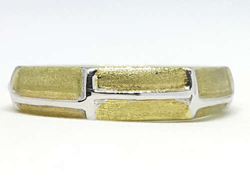 *Exclusive Jewelry*Genuine 9ct Yellow and White Gold Wedding Band- Size U