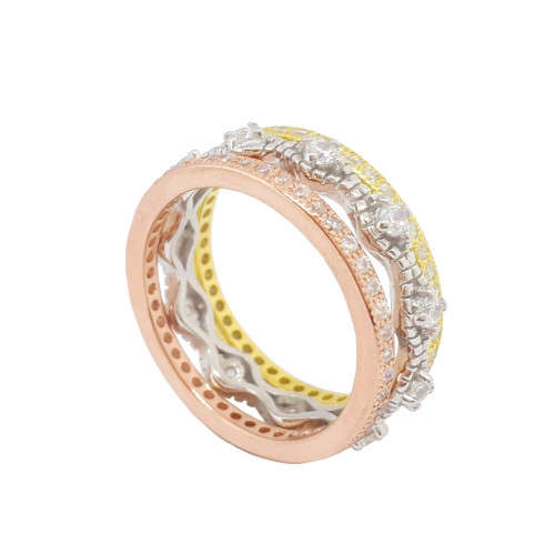 3 Piece Eternity Ring Set in Silver- Size 6.5