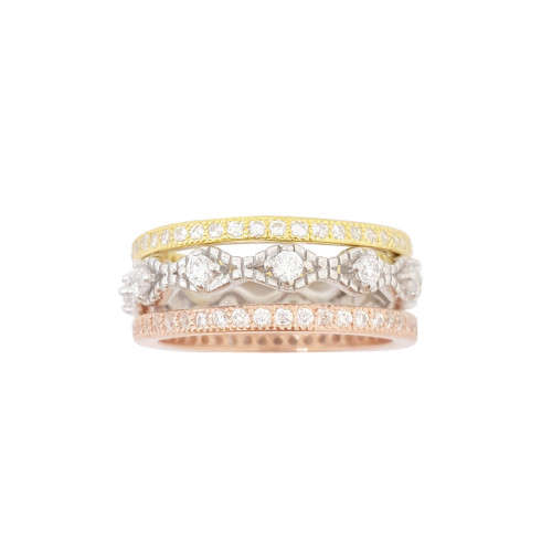 3 Piece Eternity Ring Set in Silver- Size 6.5