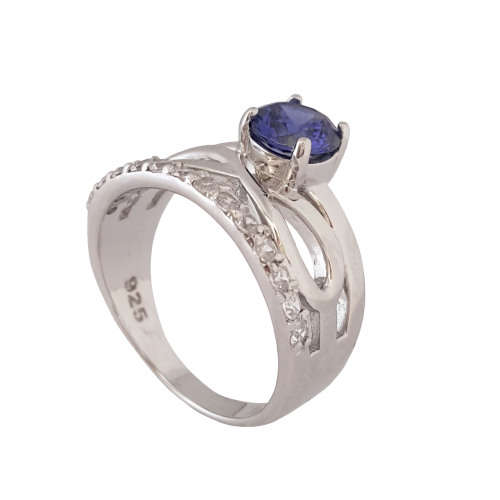 *CD DESIGNER JEWELRY*1.64ctw Tanzanite CubicZirconia Infinity Style Wedding Set- Size Q