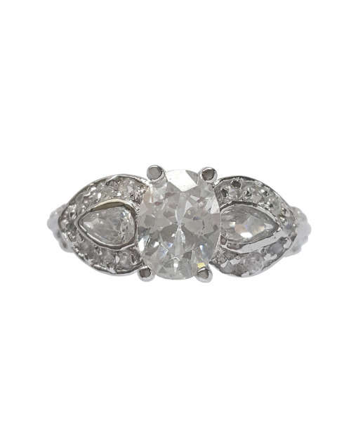 Sterling Silver 2.42ct CZ Oval Ring- Size N/ P