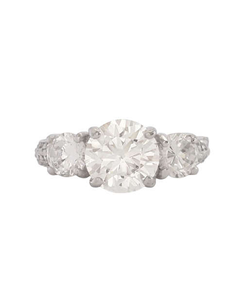 925 Sterling Silver 3.08ctw CZ Trilogy Ring- Size 7