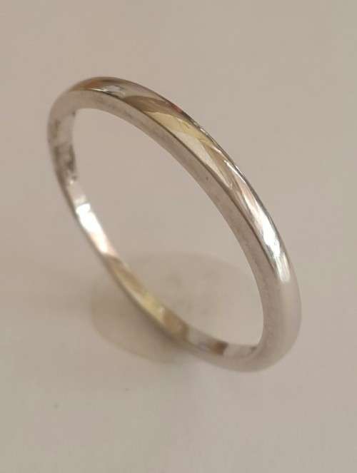 1.9mm Band 9ct White Gold - Size P/ P1/2