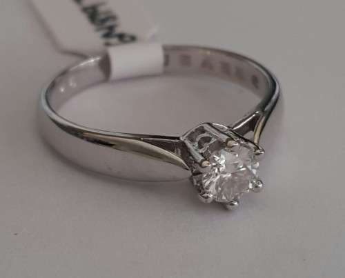 0.3ct Moissanite Solitaire Ring in 9ct White Gold