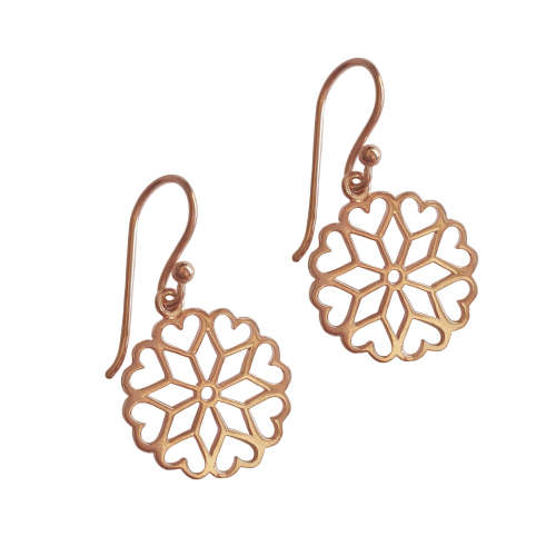 Rose gold Filigree Design Drop Earrings
