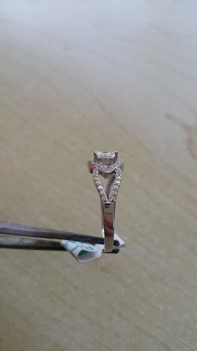Oval CZ Split band ring in Silver- Size 9.25