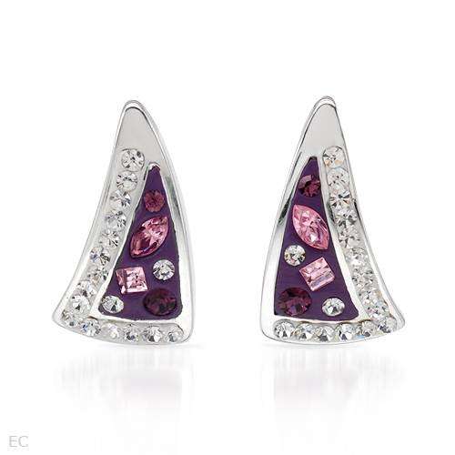 Crystal Stud Earrings in 925 Sterling Silver