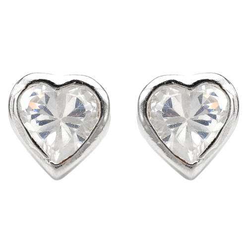 1.10ctw Heart Cubic Zirconia Earrings in 925 Sterling Silver