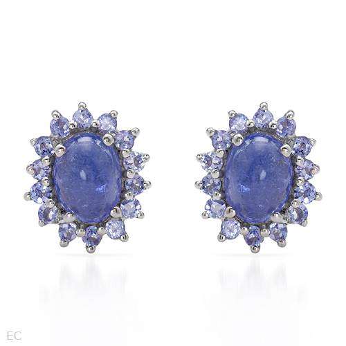 3.40ctw Natural Tanzanite Studs in 925 Sterling Silver