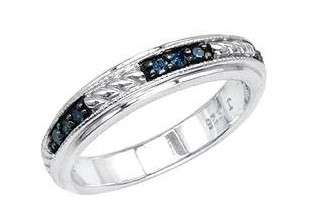 0.11ctw Natural Diamond Wedding Band in 925 Sterling Silver- Size J