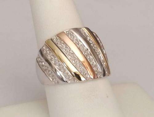 Natural Diamond dress ring in 9ct Gold and 925 Silver with Rose gold Plating