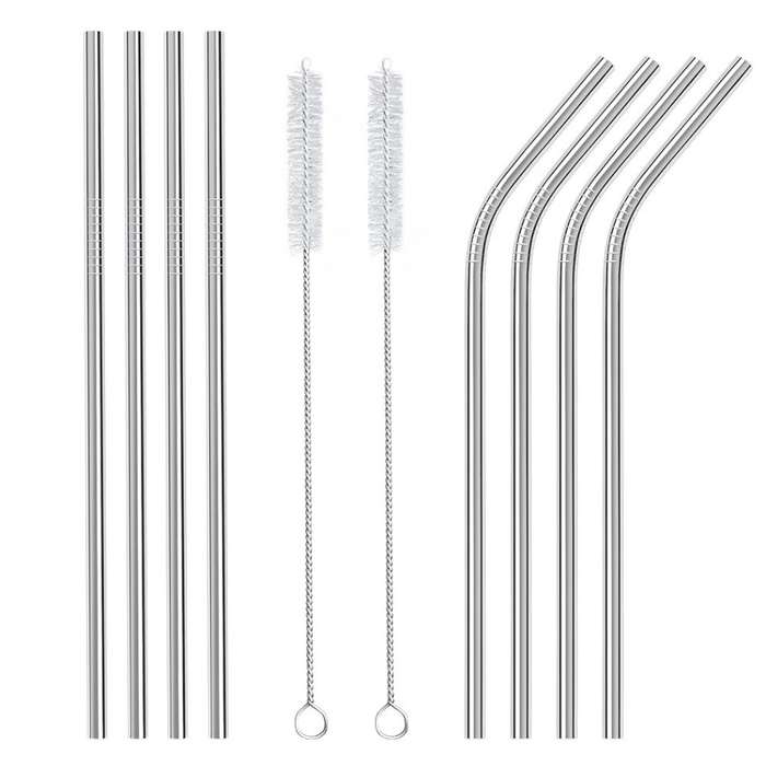 10pc Stainless Steel Reusable Straws Set