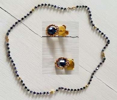 18ct Solid Gold Mangalsutra Necklace + 18ct Gold Earrings
