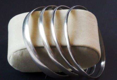 4 x Sterling Silver Bangles - 31.3 grams