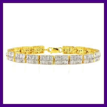 LOVELY SOLID 0.925 STERLING SILVER BRACELET WITH 108 DIAMONDS 0.880CT