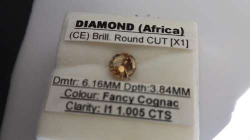 HUGE 1.005 Cts STUNNING SPARKLING NATURAL DIAMOND (Cognac Color). **7 DAYS TO MAKE PAYMENT**