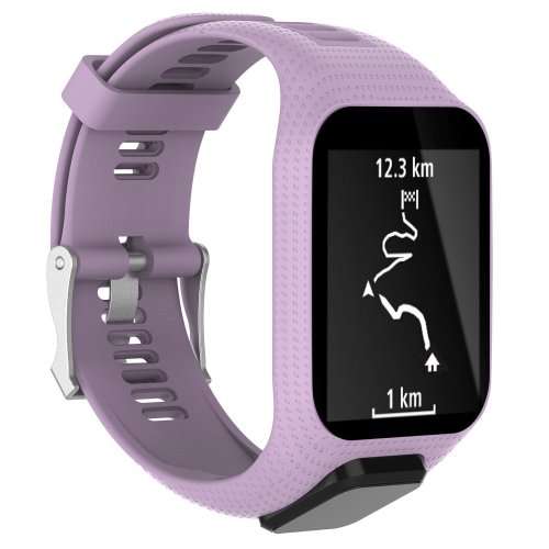 Watch Strap TomTom Runner 2 3/Spark/Spark 3/Golfer 2/Adventurer + Screen Protectors (PURPLE)
