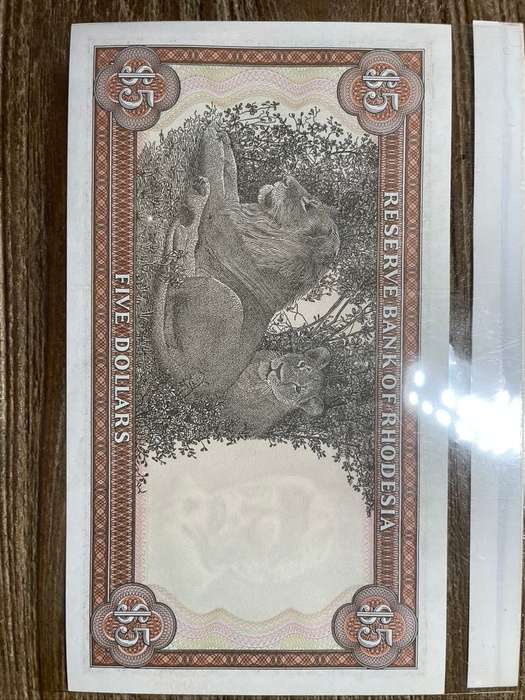 Rhodesia   *  $5   *  1978 issue  *  beautiful animal print - have a look pick p36 with water mark