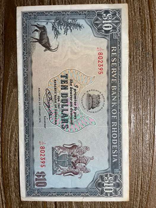 Rhodesia  *  $10  *  1979  *  ef pick 9.41