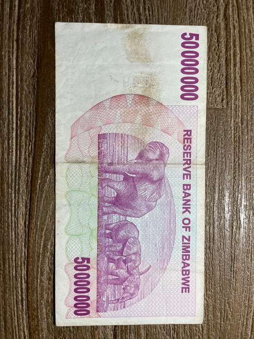 Zimbabwe  *  50 million  *  2008 bearer cheque  *  please refer to picture for grade