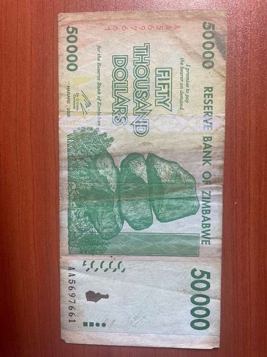 Zimbabwe *** $50 000 note issued 2008 *** v circulated
