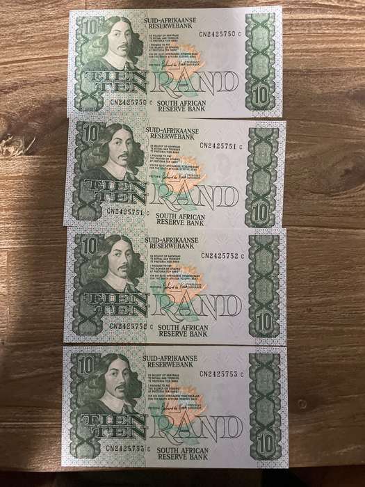 GHC de Kock *** R10 *** 1985 third issue *** 4 beautiful consecutive notes