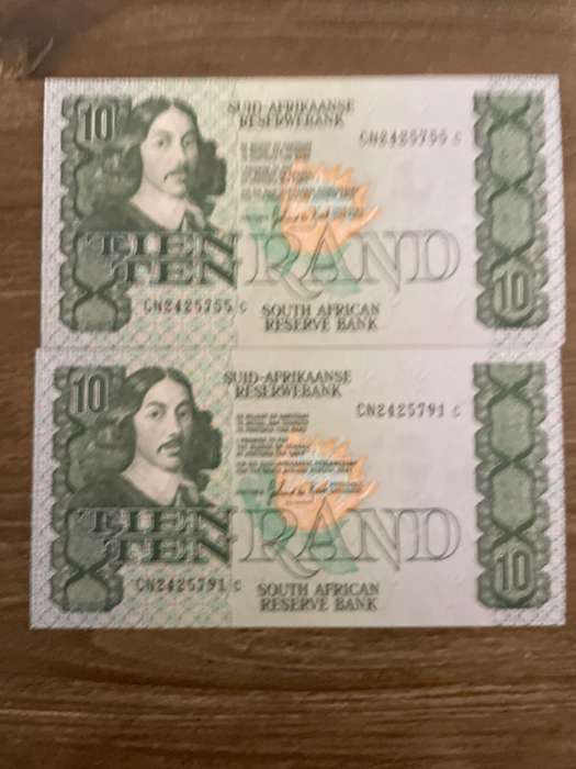 GHC de Kock *** R10 *** 1985 third issue *** 2 great consecutive notes