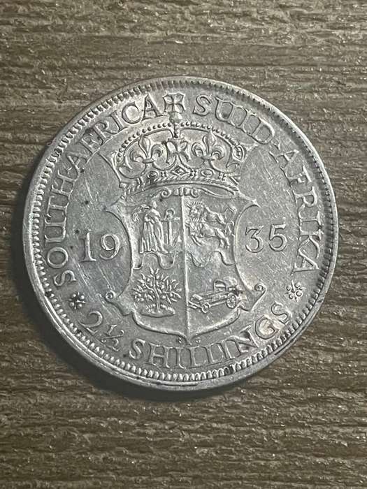 1935 *** 2 1/2 Shilling *** au details coin top coin