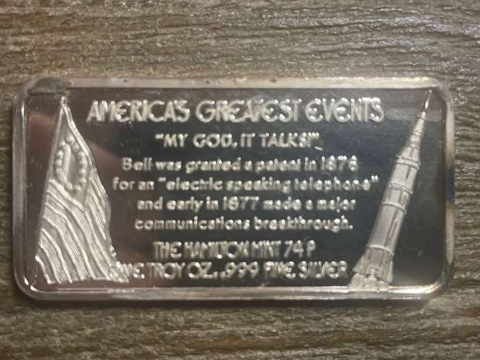 Silver 1 oz *** Invention of the Telephone *** 1976 Hamilton Mint do your research