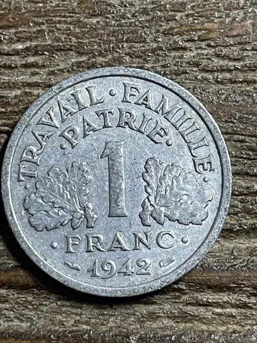 1942 *** French 1 Franc *** Aluminium coin