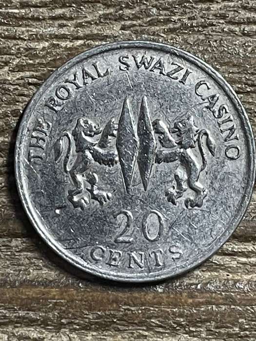 Swaziland Casino Coin *** Royal Swazi Casino *** 20c