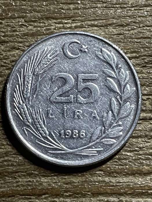 1986 *** turkey 25 lira *** a/unc  please see pictures