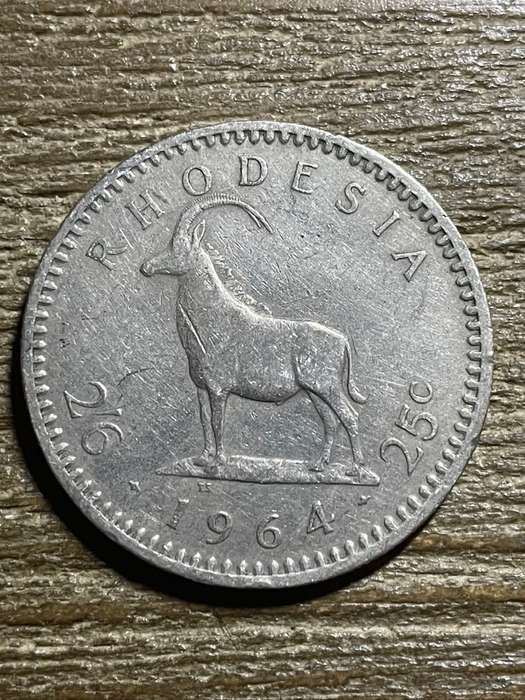 1964 *** Rhodesia 25c /// 2/6 *** a/unc  please see pictures