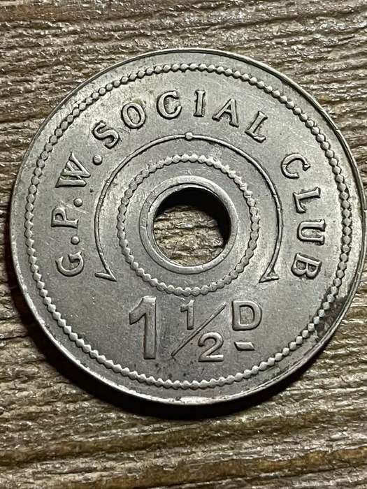 GPW Social Club *** 1 1/2D *** govt printing works social club *** herns 244h