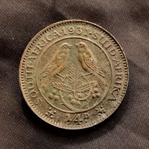 1931!! Suid! -1/4d!!R1-Start!! PRICELESS!!Exellent Collectors item!!