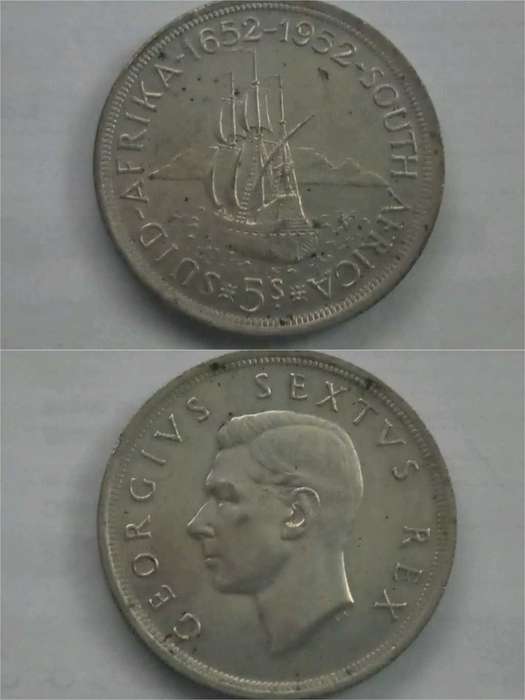 DISCOUNT!!! Union 1952 Five Shilling ERROR - Struck off-center